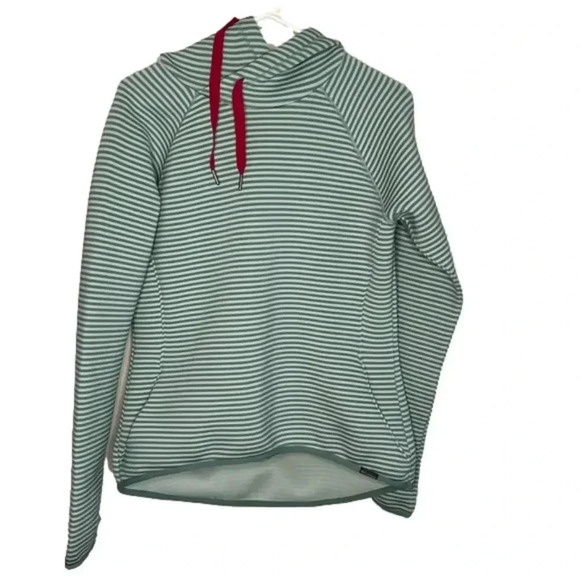 Columbia Omni Wick Castella Peak Striped Pullover Hoodie Sweatshirt Size M - Picture 1 of 9